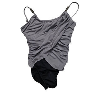 Magicsuit One Piece Lisa Gray Size 10 swimsuit grey black 464455